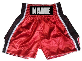 Shorts Boxe Anglaise Personnalisé pour Enfants : KNBSHKID-027-Rouge